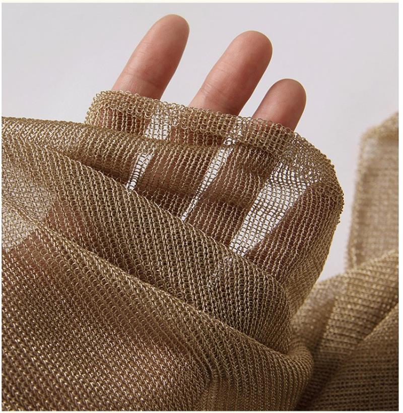 Crystal Mesh Fabric - Knitted Metal Texture Fabric Lightweight Dress
