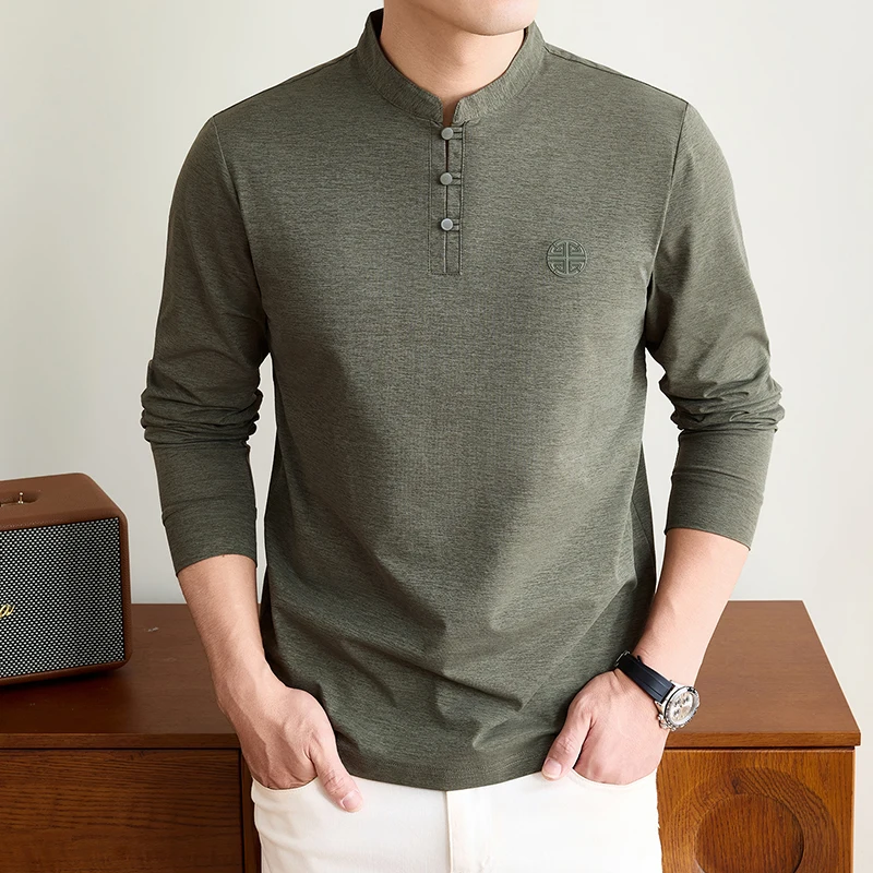 Mens Mandarin Collar Long Slee - Embellish Knit recension och pris