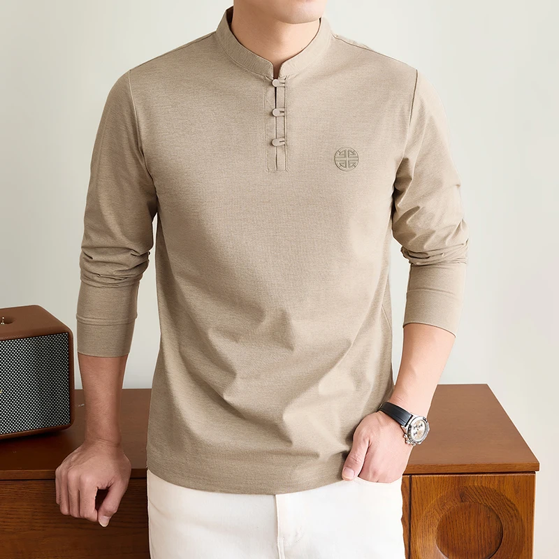 Mens Mandarin Collar Long Slee - Embellish Knit recension och pris