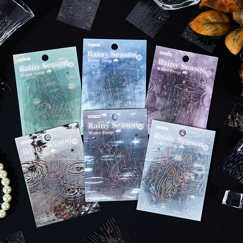 1pack/30pcs Laser Rain Themed  - Embellishments For Scrapbooking recension och pris